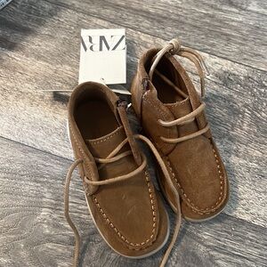 Zara brown leather ankle boots size US 6.5 new baby boy girl